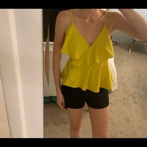 Free Press Yellow Wrap Top